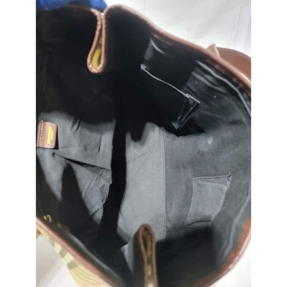 Authetic Burberry Beige/Brown Haymarket Check Coated Canvas And Leather … - Picture 11 of 11